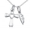 925 Sterling Silver Guardian Angel Cross and Wing Necklace simple cross necklace