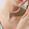 Factory Direct 925 Sterling Silver Zircon Pendant Jewelry Cross Necklace For Girlfriend