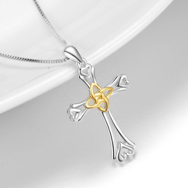 Religious Jewelry 925 Sterling Silver Infinity Love Celtic Knot Cross Pendant Necklace infinity cross necklace