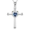 Fashion Sterling Silver 925 Jewelry Women Austria Crystal Cross Pendant Necklace