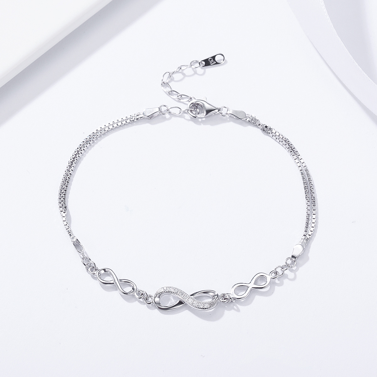 Sterling silver infinity bracelet infinity symbol bracelet factory ...