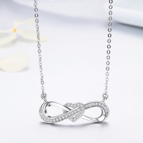 Infinity heart necklace silver personalized infinity necklace