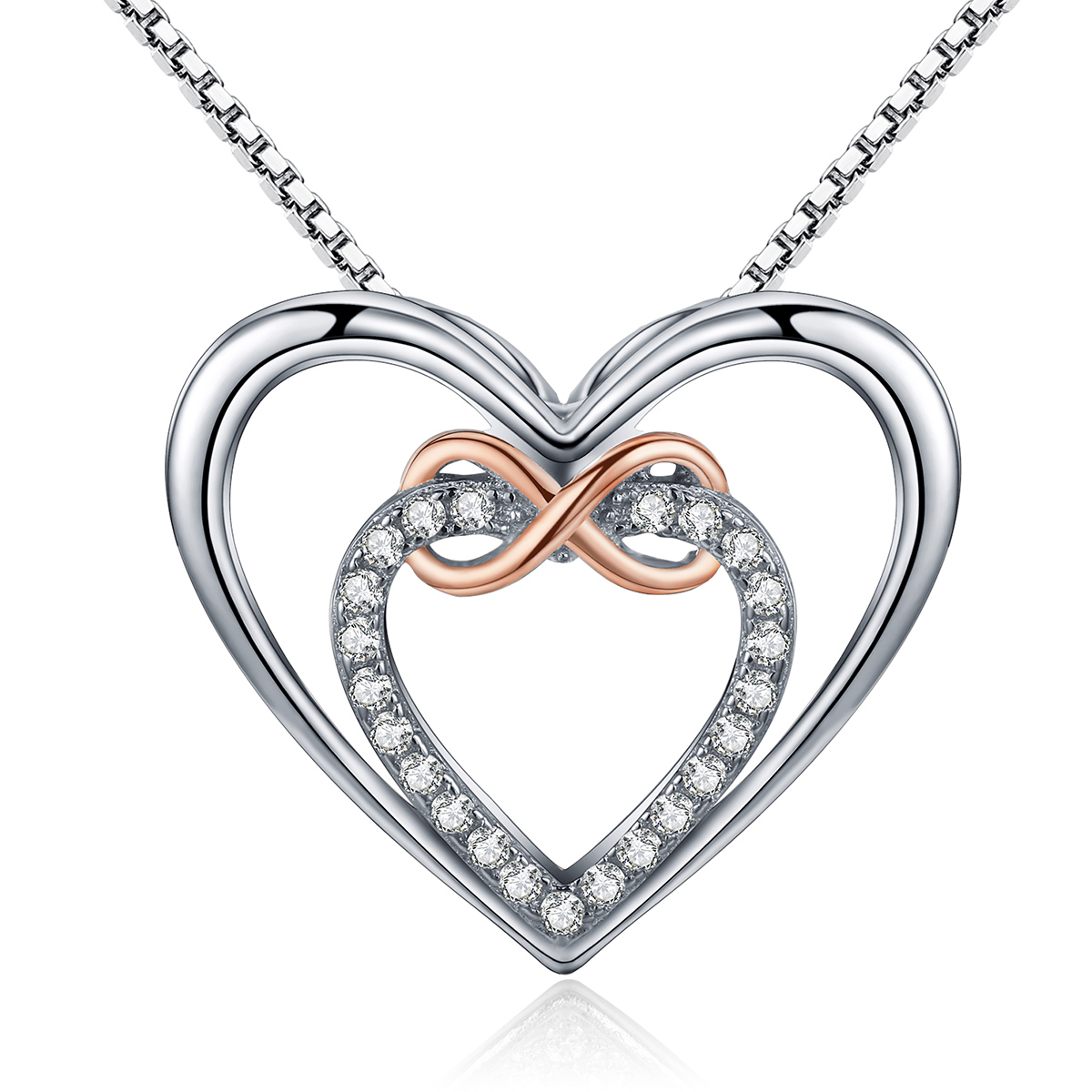 Infinity heart necklace sterling silver heart necklace - Tuvalu Jewelry