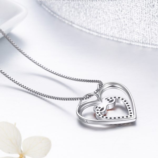 Infinity heart necklace sterling silver heart necklace