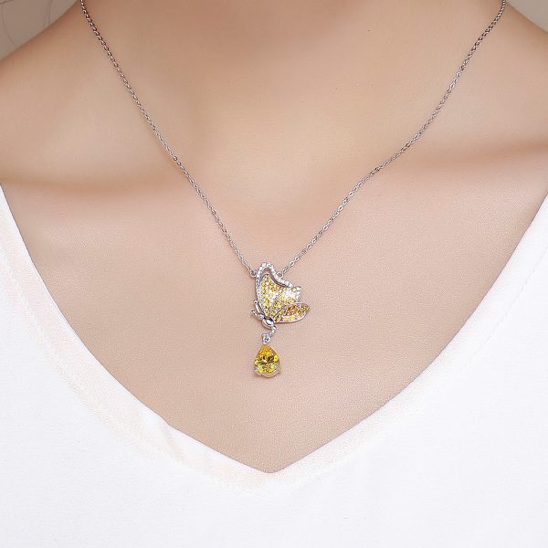 Butterfly necklace 925 silver butterfly pendant with necklace chains