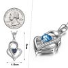 925 Sterling Silver Women Jewelry heart of the ocean necklace Blue Ocean Love Heart