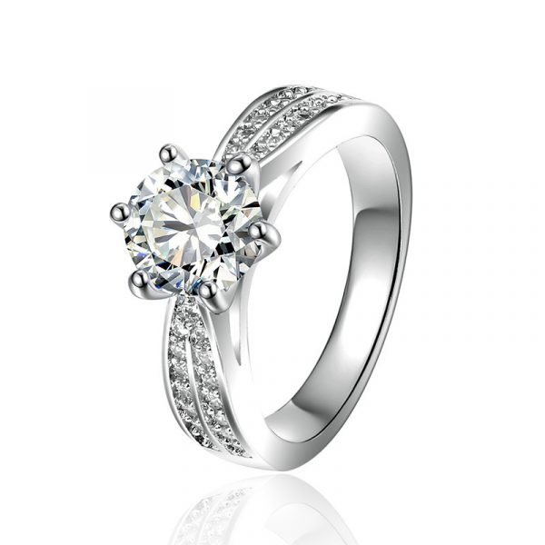 Bulk Wholesale Genuine Sterling Silver Engagement Rings With Cubic Zirconia