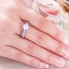 Bulk Wholesale Genuine Sterling Silver Engagement Rings With Cubic Zirconia