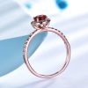 China Jewelry Wholesale 925 Sterling Silver CZ Engagement Rings With Rose Gold Plating