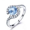 China Jewelry Wholesale 925 Sterling Silver Cubic Zirconia Wedding Rings Lady Engagement Rings