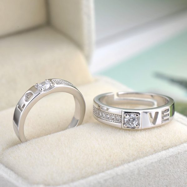 Direct Jewelry Manufacturer Sterling Silver Couple Rings Couple Engagement Rings Wholesale