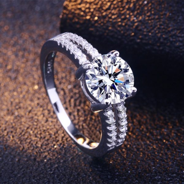 Direct Jewelry Manufacturer Sterling Silver Wedding Rings With Pave Setting Engagement Rings For Women