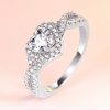 Directly Factory Wholesale Genuine 925 Sterling Silver Cubic Zirconia Heart Ring With Rhodium Plating