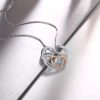 Fashion Jewelry 925 Sterling Silver double heart necklace Pendant Necklace for Women