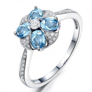 Fashion Topaz Blue And Silver Wedding Bands Sterling Silver Rings For Sale