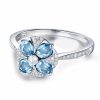 Fashion Topaz Blue And Silver Wedding Bands Sterling Silver Rings For Sale