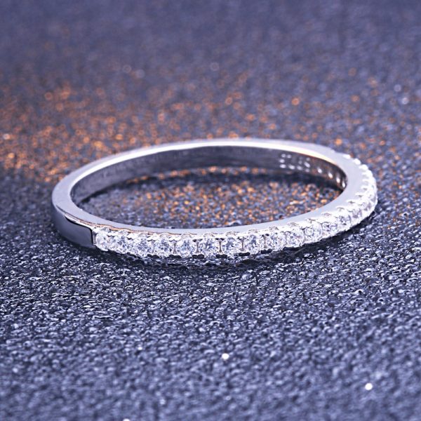 Guangzhou Factory 925 Sterling Silver Two Row Halo Bridal Set Wedding Rings