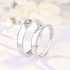 High Quality 925 Sterling Silver Platinum Colour Couple Band Rings
