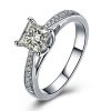High Quality Large Stone 925 Stamped Sterling Silver Wedding Rings For Women Wholesale