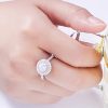 Jewelry Wholesale Of Multi Color Micro Pave Setting Sterling Silver CZ Engagement Rings For Girls