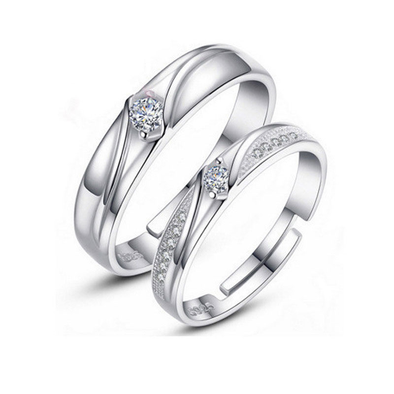 Latest Design Of Couple Rings  Genuine 925 Sterling Silver 
