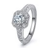 Luxury Women's Sterling Silver Wedding Bands With Cubic Zirconia Engagement Rings For Women