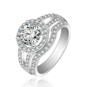 Wholesale China Jewelry 2pcs Luxury Bridal Set Wedding Rings Sets At Walmart