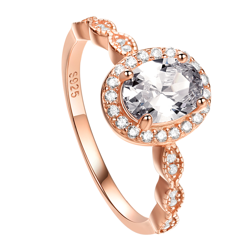 latest fashion rose gold plating wedding ring sets wedding