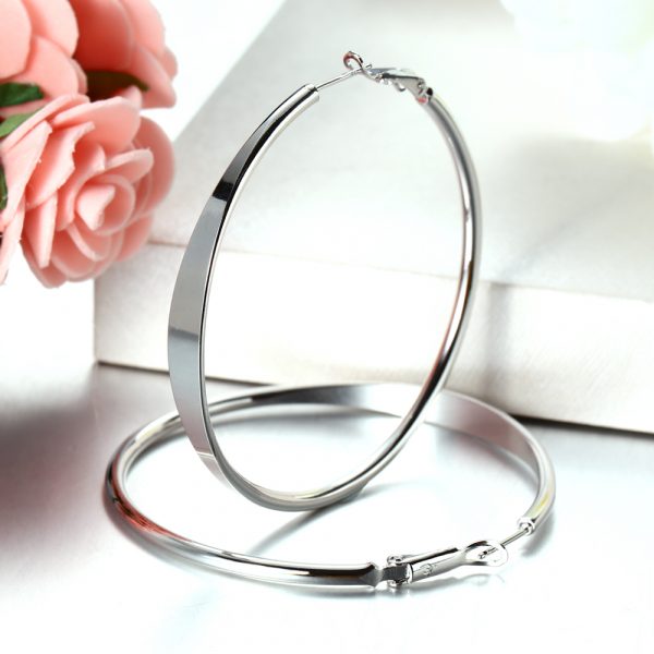 Hoops Earrings For Women Genuine 925 Sterling Silver Round Earring Designs Wholesale