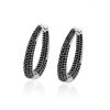 Luxury Gem Stones Mosaic Zircon Artificial Diamond Hoop Earring For Women Jewelry