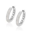 Luxury Zircon Artificial Diamond Hoop Earrings Micro Pave Gemstone Huggie Hoop Earrings