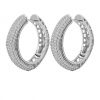 Luxury Zircon Artificial Diamond Hoop Earrings Rhodium Plated Crystal Hoop Earrings