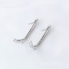 Luxury Zircon Rhodium Color Plated Small Hoop Earrings For Women