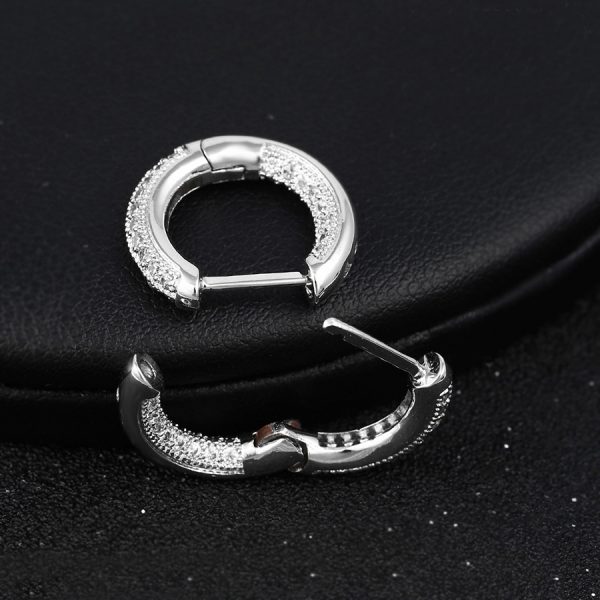 Mini Hoop Earrings Micro Pave Luxury Zircon 925 Silver Hoop Earrings
