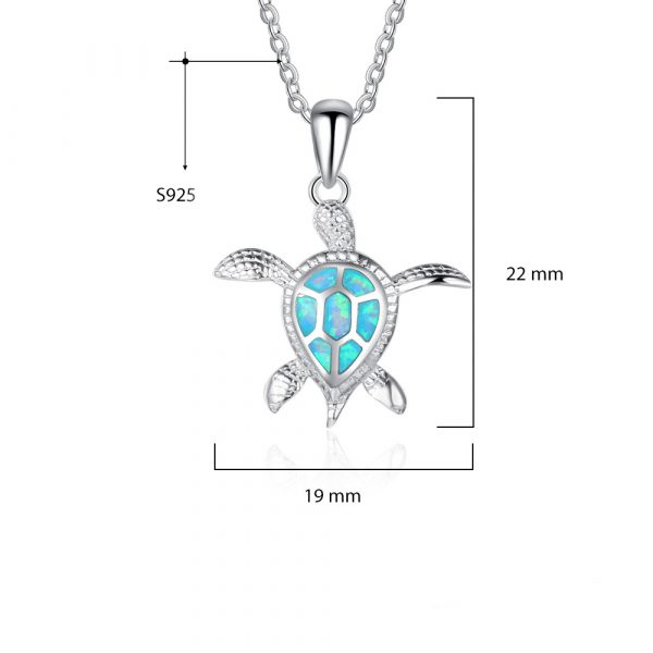 High-end craft 925 sterling silver fashion blue opal sea turtle pendant necklaces for women lady animal wedding ocean beach jewelry. Sold very well in Europe, America and Australia market. It's a delicate gift for Mother's Day, Valentine's Day, Christmas, Anniversary and Engagement. All ring come with “S925” stamped as symbols of genuine silver guaranteed.