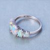 925 Sterling Silver Opal Rings Design For Women Hot Selling Fire Opal Engagement Rings