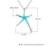 925 Sterling Silver Starfish Opal Pendent Necklace Rhodium Plated 18 Inches Necklace Opal Stone Jewelry Gift