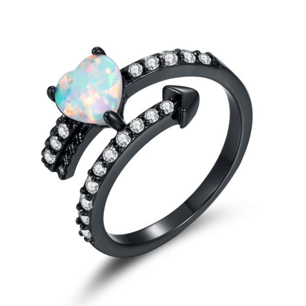 Accept OEMODM China Jewelry Wholesale Sterling Silver Opal Heart Ring For Sale