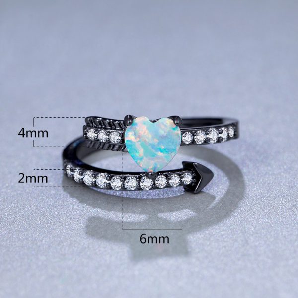 Accept OEM ODM China Jewelry Wholesale Sterling Silver Opal Heart Ring For Sale