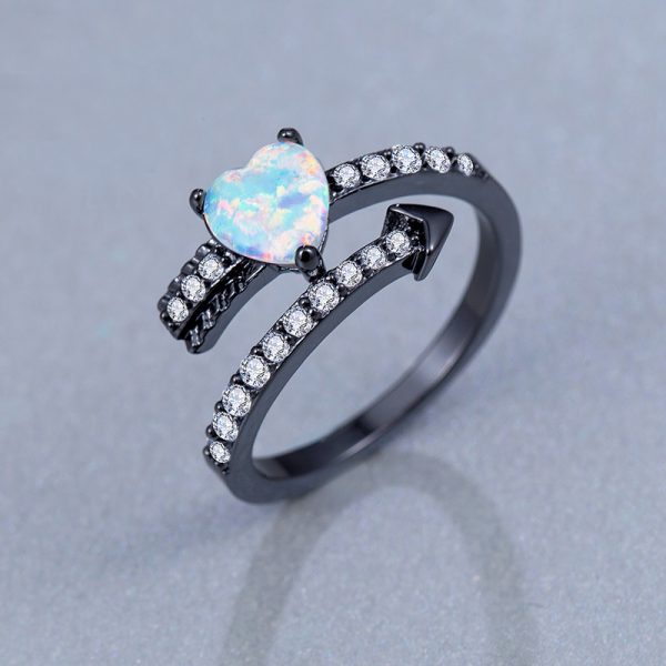 Accept OEM ODM China Jewelry Wholesale Sterling Silver Opal Heart Ring For Sale