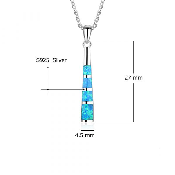 Attractive Teenager S925 Sterling Silver Bar Tassels Opal Natural Stone Necklace Opal Pendant For Women Necks