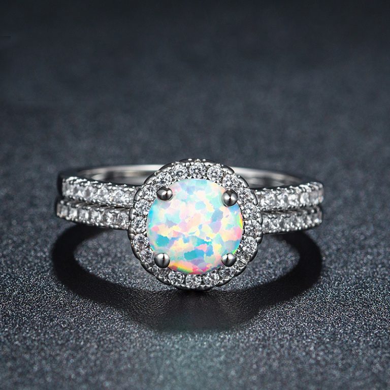 Best Selling Rhodium Plated 925 Sterling Silver Opal