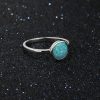 Best Selling Round Shaped Blue Fire Opal Ring Charm Jewelry Silver Ring 925 Opal Band