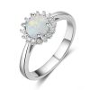 Best Selling Round Shaped Opal Ring Charm Jewelry Silver Ring 925 Opal Band