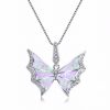 Fashion Women Elegant Inspired Bib Opal Butterfly Collar Necklace Hot Selling Wholesale Opal Pendant Necklace