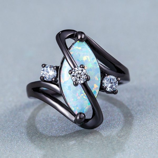 Guangzhou Factory 925 Sterling Silver Solid Opal Ring