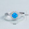 High Quality Large Stone 925 Stamped Sterling Silver Dainty Opal Ring For Women Wholesale