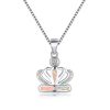 Hot Selling 925 Sterling Silver Crown Shaped Opal Pendant Necklace For Women Opal Necklaces Jewelry Wholesale