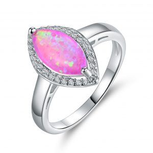 OEM Service For High Quality Polishing 925 Sterling Silver Fire Opal Jewelry Opal Wedding Rings For Women