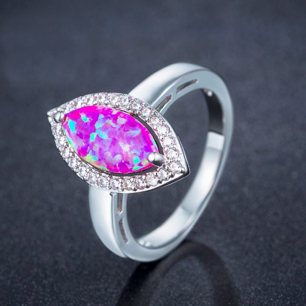 OEM Service For High Quality Polishing 925 Sterling Silver Fire Opal Jewelry Opal Wedding Rings For Women